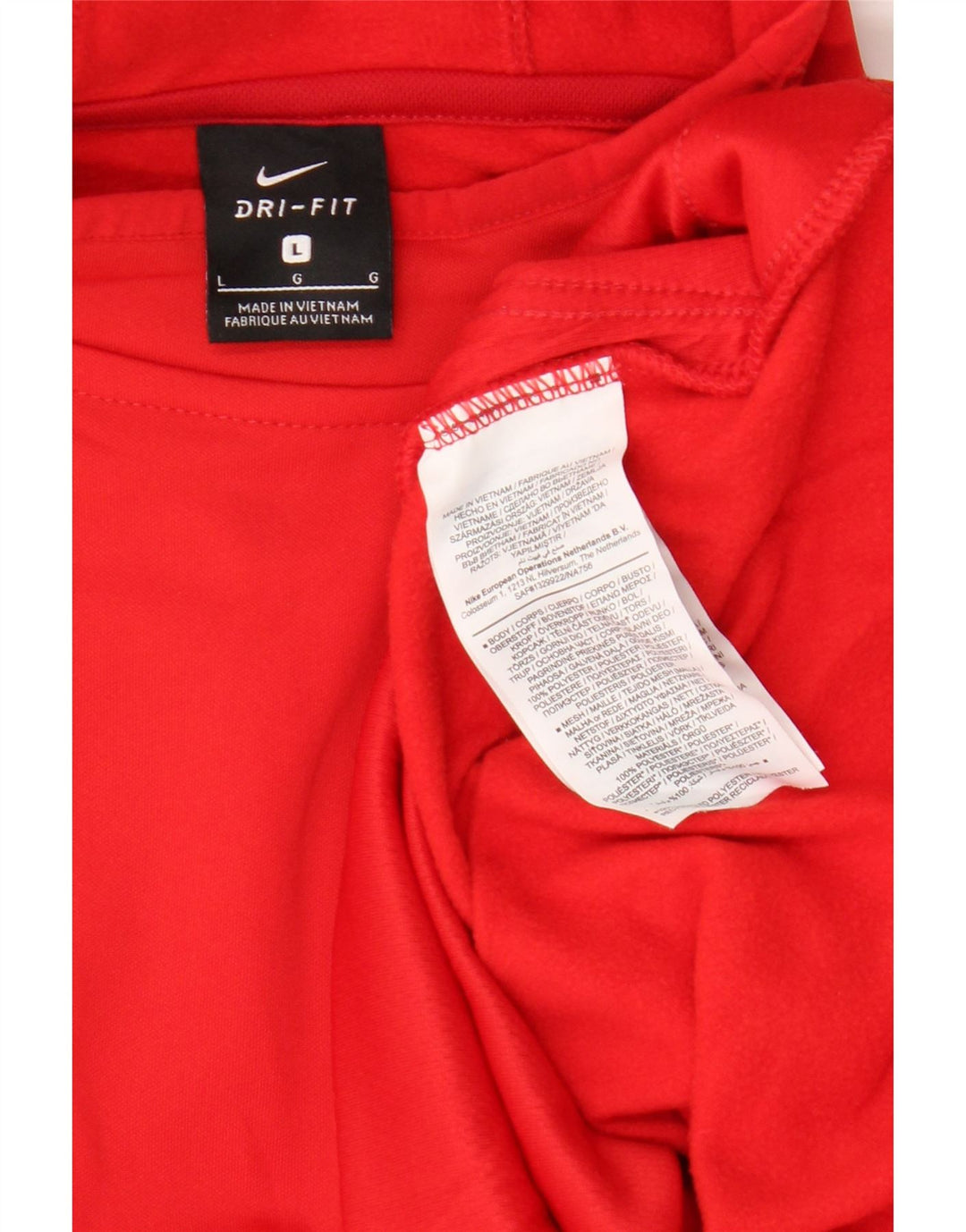 Top masculino Nike com capuz manga comprida grande poliéster vermelho