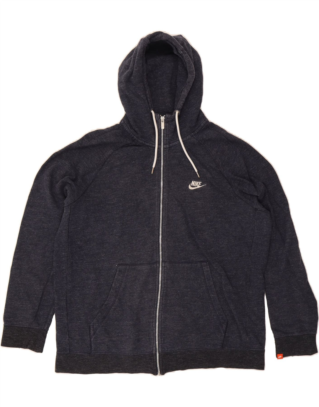 NIKE Mens Zip Hoodie Sweater XL Navy Blue Cotton Vintage Nike and Second-Hand Nike from Messina Hembry 