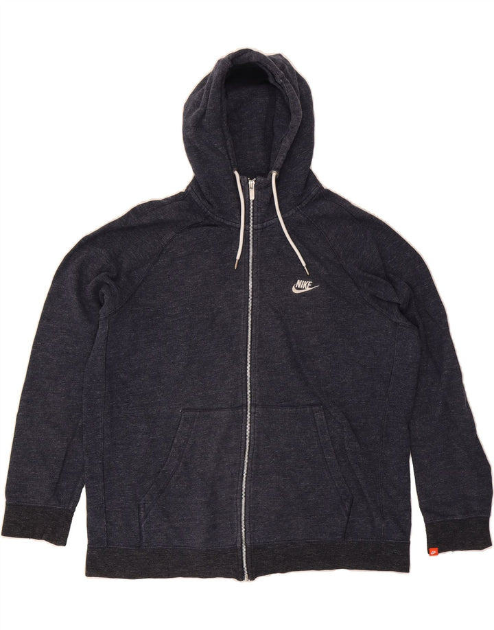 NIKE Mens Zip Hoodie Sweater XL Navy Blue Cotton Vintage Nike and Second-Hand Nike from Messina Hembry 