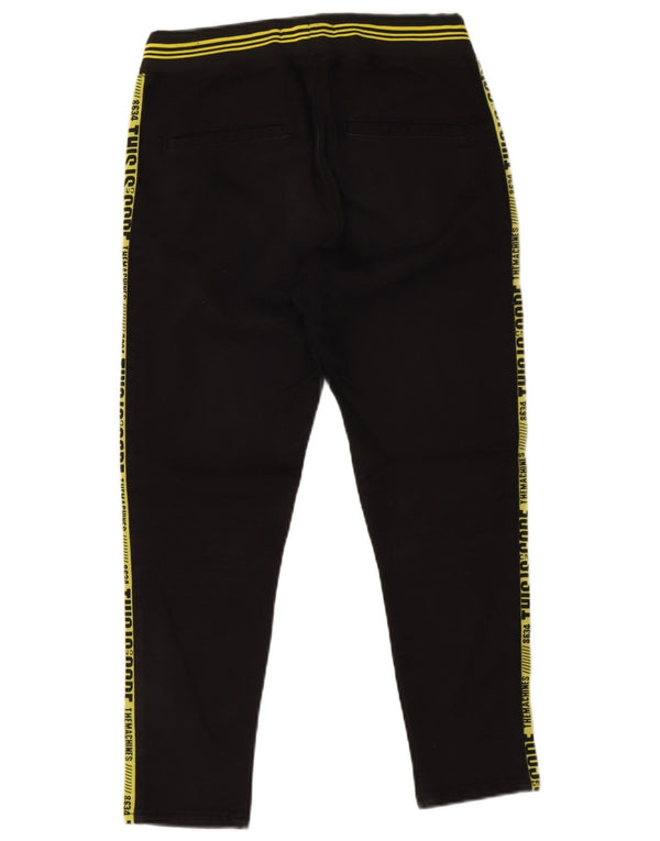 Zara Mens Graphic Tracksuit Calças Pequenas Poliéster Preto