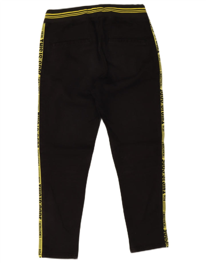 Zara Mens Graphic Tracksuit Calças Pequenas Poliéster Preto