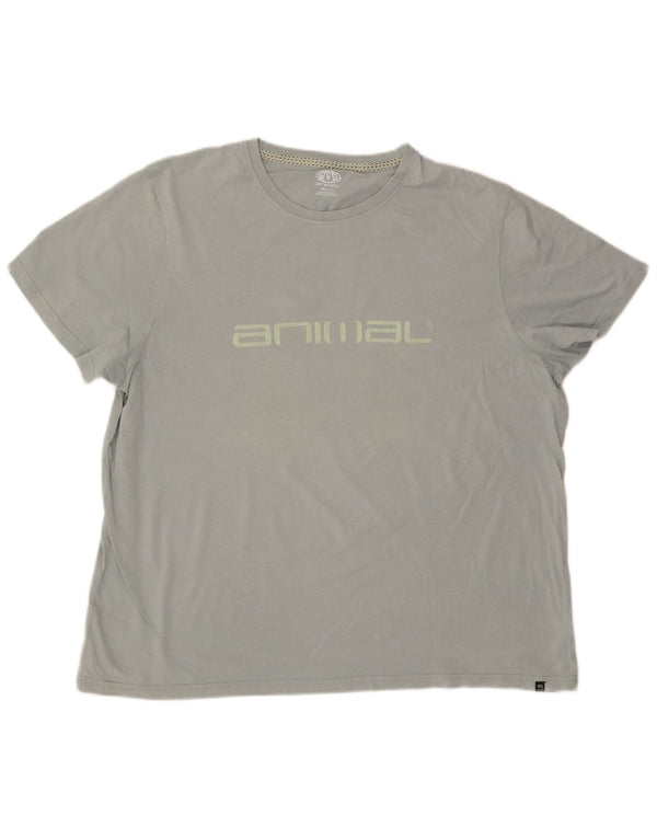 Animal Mens Graphic T-Shirt Top 2XL Algodão Azul