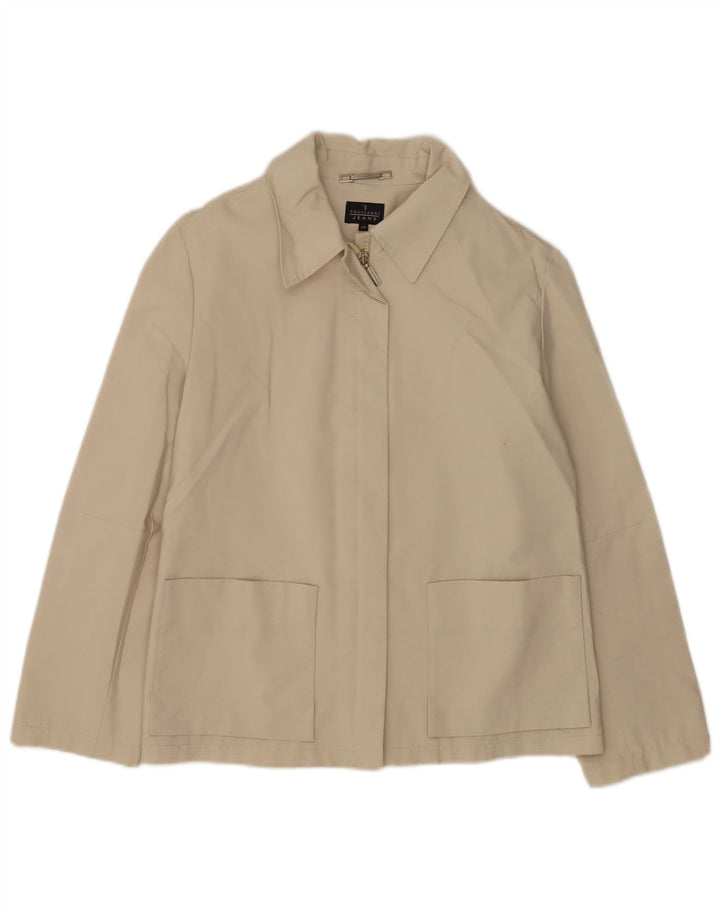 Jaqueta bomber feminina Trussardi Jeans IT 44 algodão bege médio