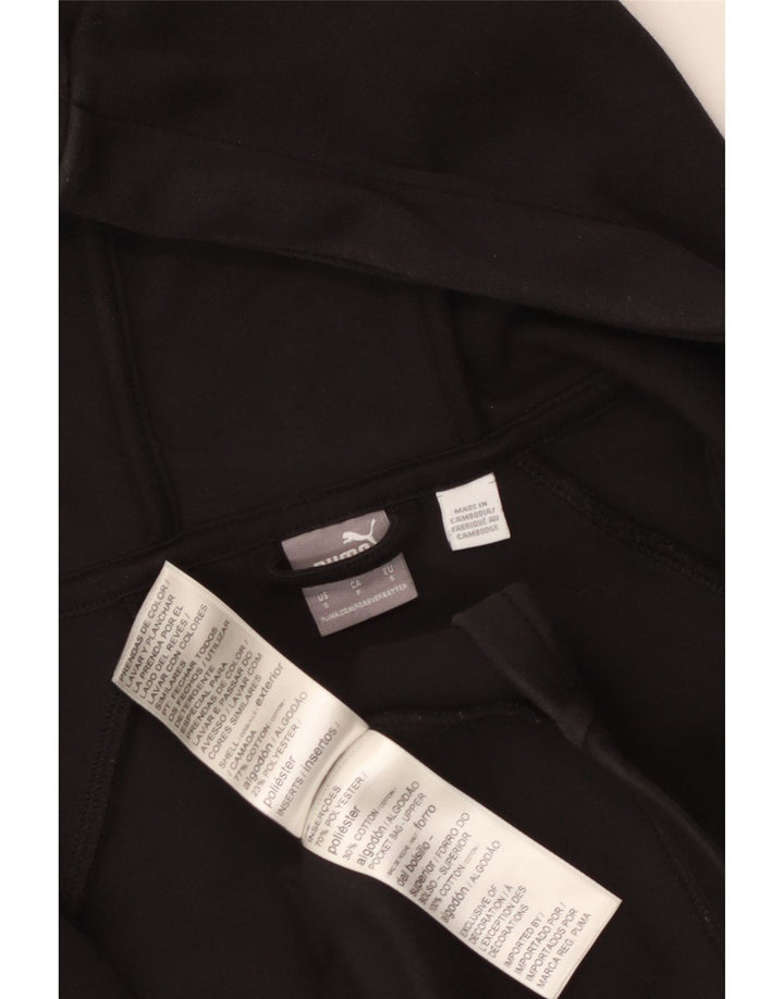 Suéter PUMA feminino com capuz e zíper Reino Unido 10 pequeno poliéster preto