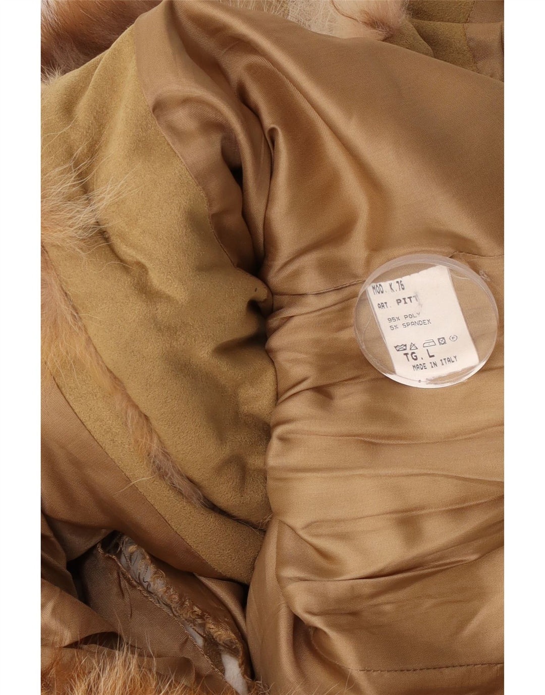 Jaqueta acolchoada com capuz para mulheres vintage poliéster bege grande Reino Unido 16