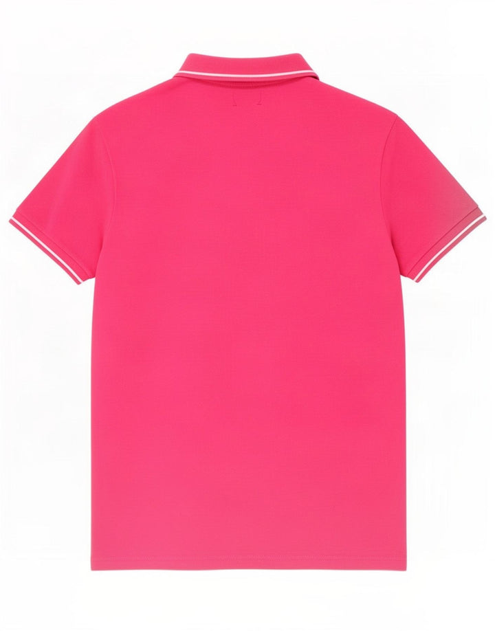 Camisa polo masculina Pierre Cardin médio algodão rosa