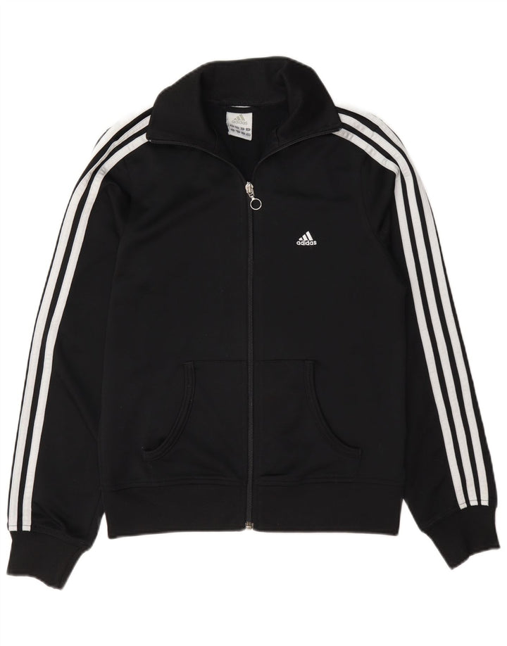 Adidas Womens Tracksuit Top Jacket UK 10 Pequeno Poliéster Preto