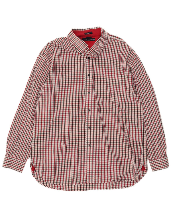 Camisa masculina Tommy Hilfiger XL vermelha xadrez