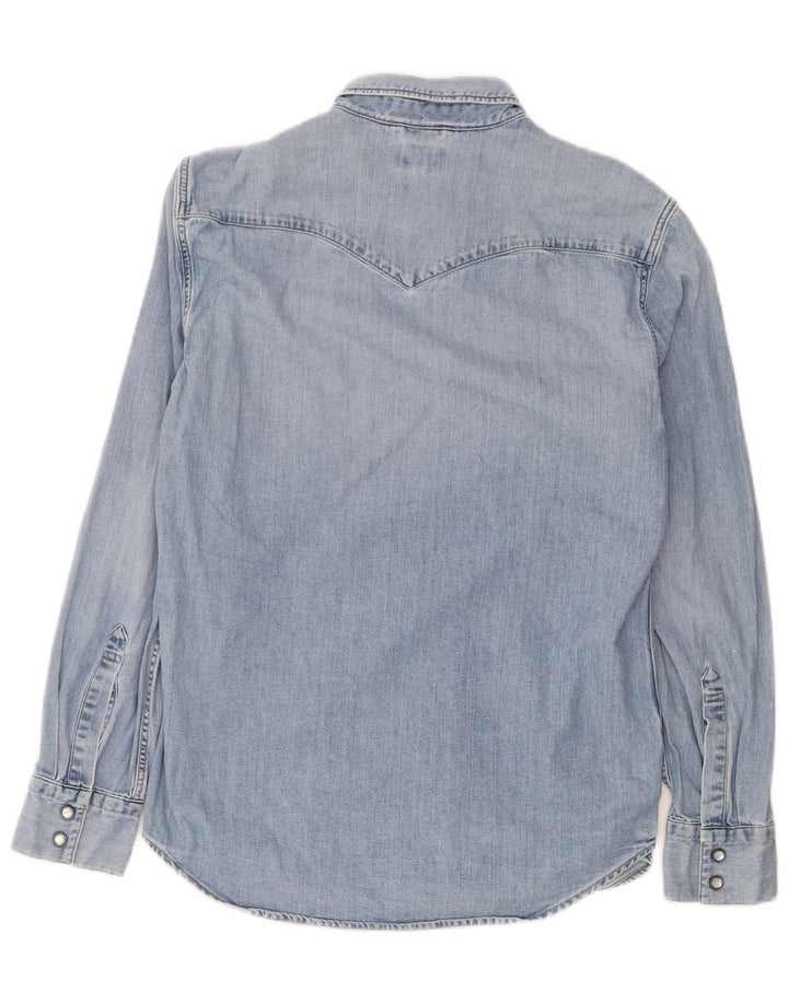 Camisa jeans masculina Levi's de algodão azul médio