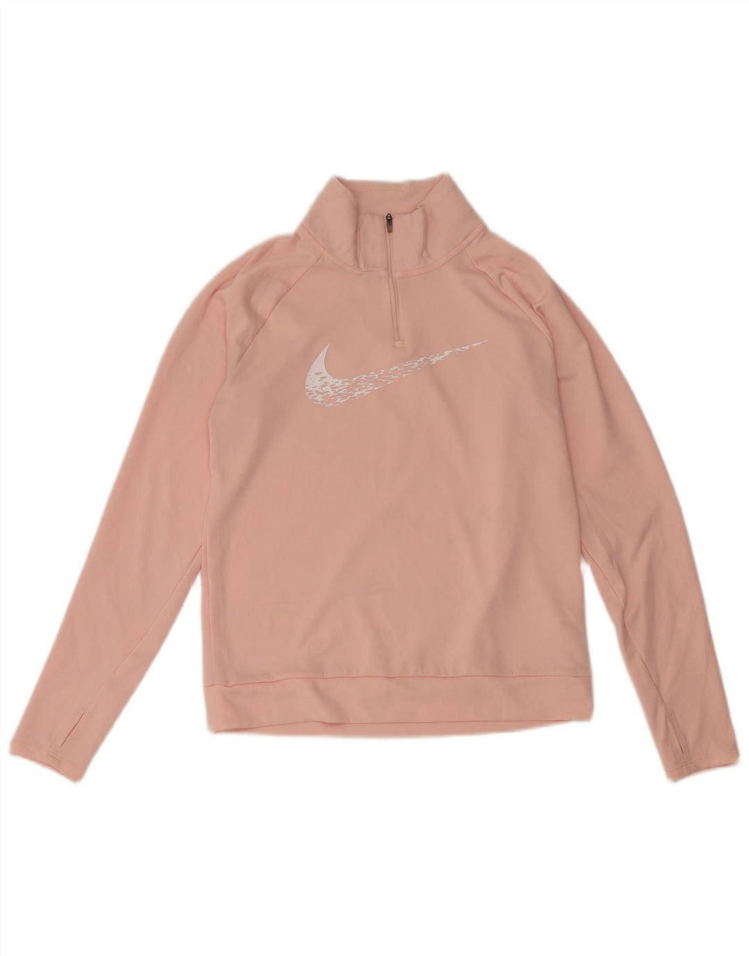 Nike feminino oversized gráfico zip pescoço pulôver treino top reino unido 6 XS rosa