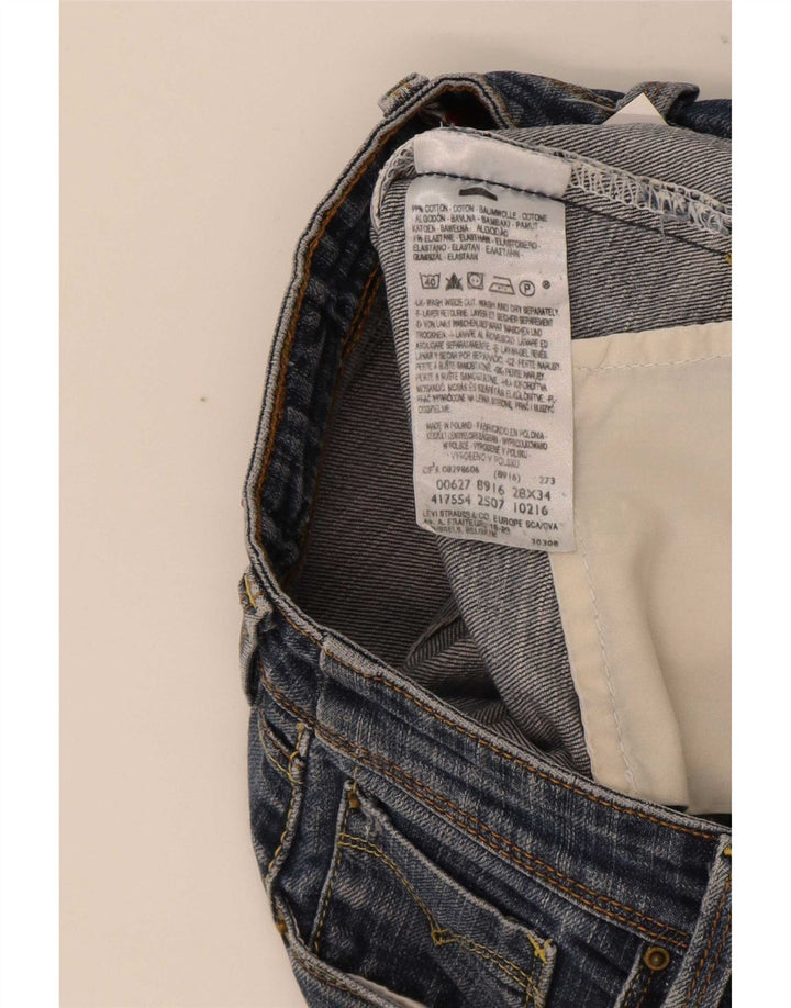 Calça jeans feminina Levi's 627 Straight W28 L28 azul algodão