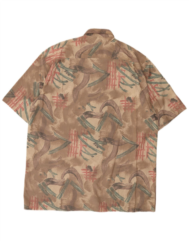 Novo Rápido masculino padrão abstrato camisa de manga curta tamanho 43/44 xl marrom