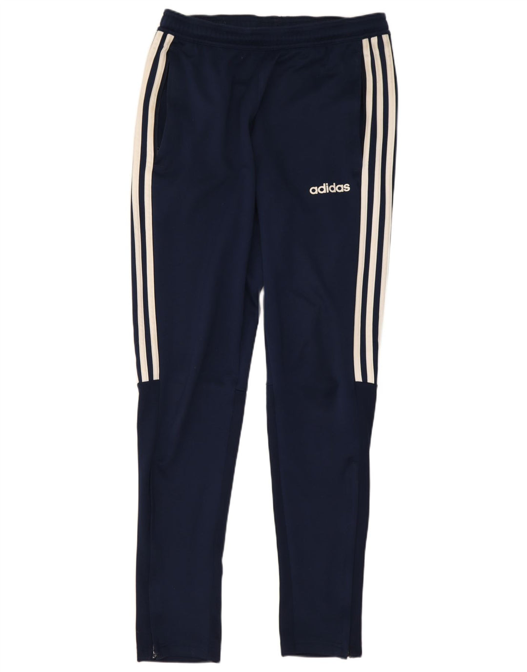 Calça de treino masculina Adidas Climalite pequena azul marinho poliéster