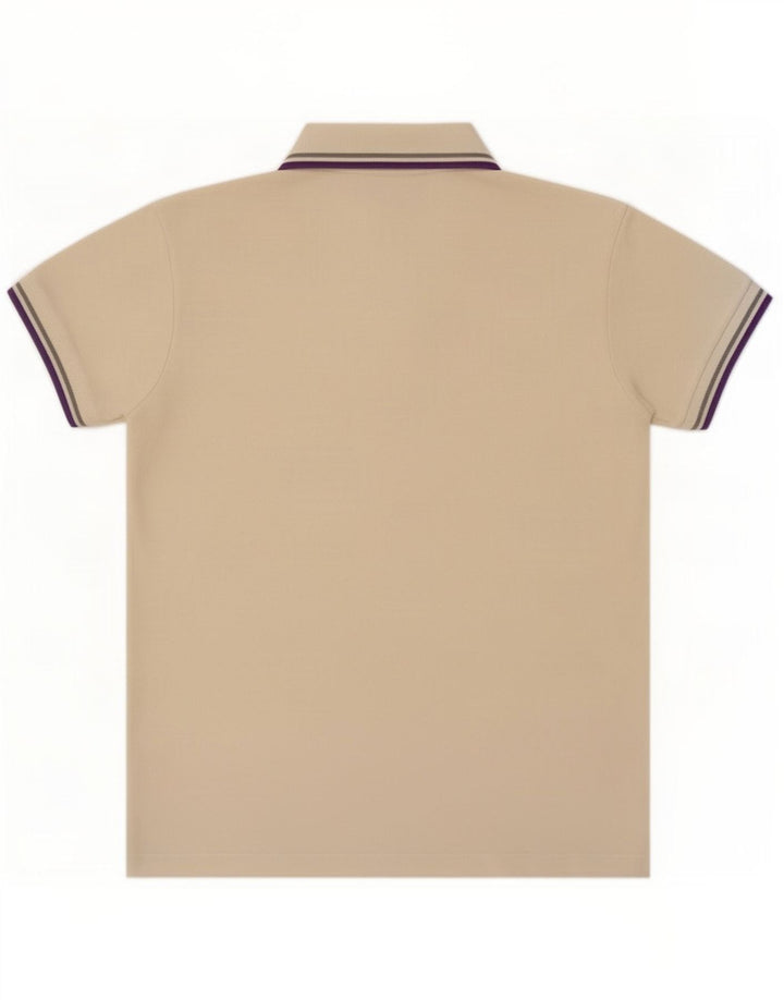 Camisa polo masculina Fred Perry de algodão branco médio