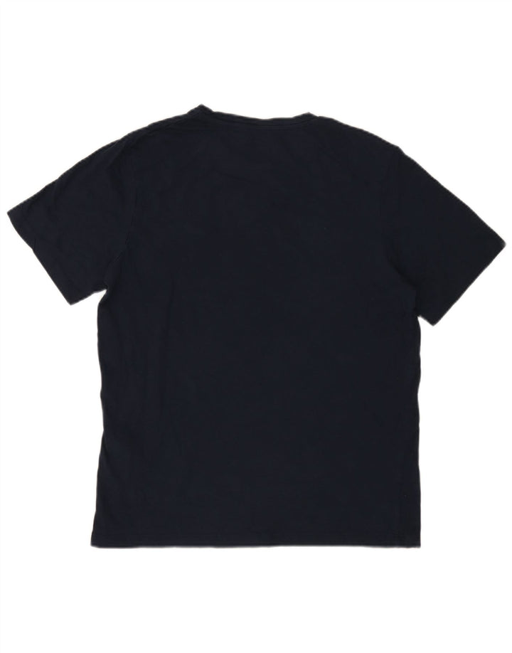 Camiseta gráfica masculina Jack & Jones Top médio algodão azul marinho