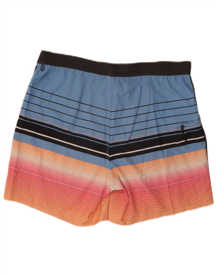Shorts de natação masculino Quiksilver médio listrado azul