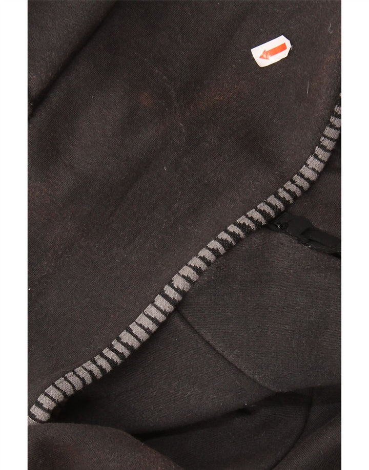 ADIDAS Mens Zip Hoodie Suéter Médio Algodão Preto