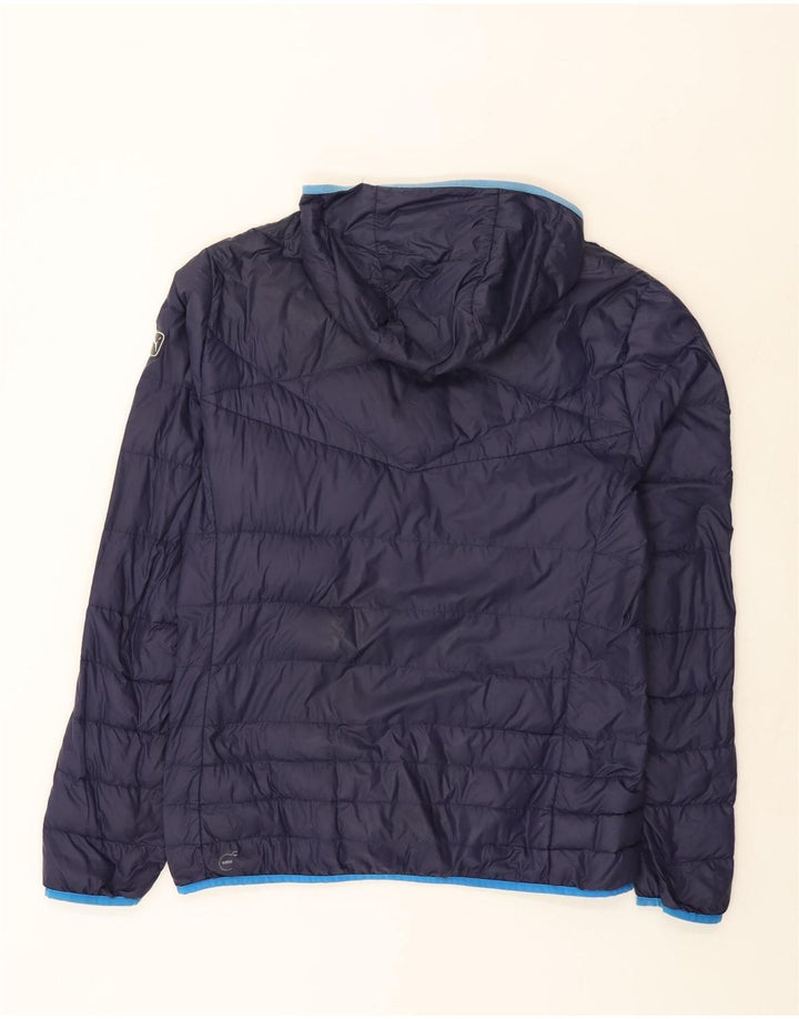 Jaqueta acolchoada com capuz masculina Puma UK 40 grande nylon azul marinho