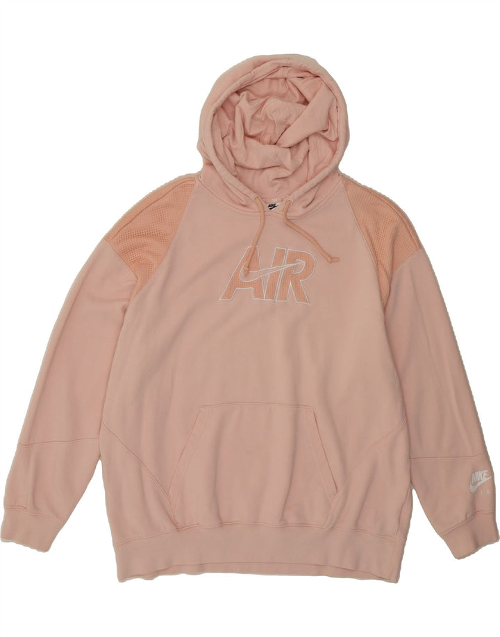 NIKE Womens Oversized Graphic Hoodie Jumper UK 14 Medium Pink Cotton Vintage Nike and Second-Hand Nike from Messina Hembry 