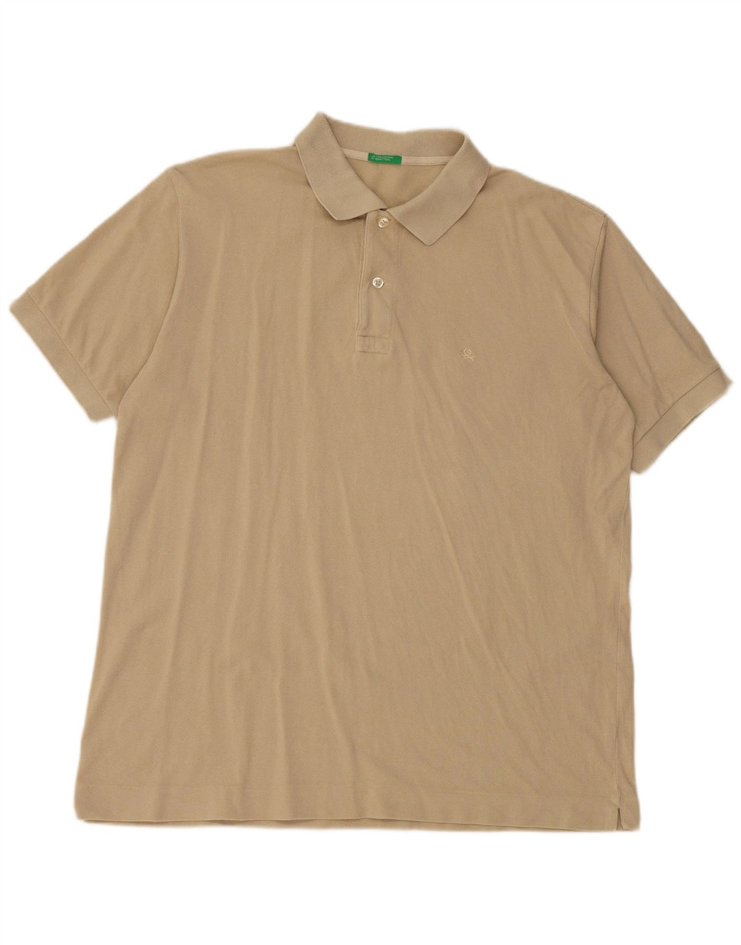 Camisa polo masculina Benetton grande algodão cáqui