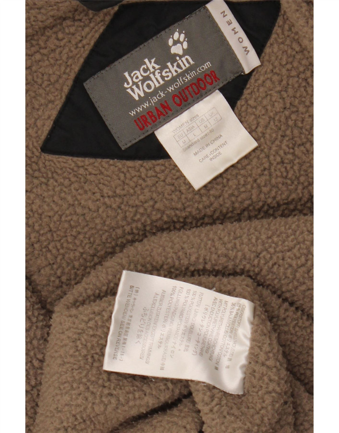 Jaqueta corta-vento feminina JACK WOLFSKIN Reino Unido 12 poliéster preto médio