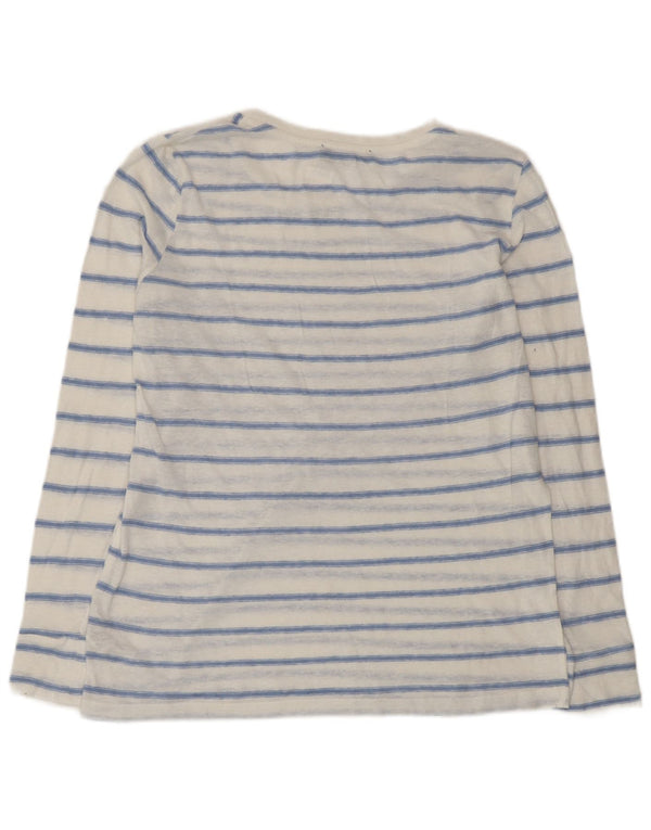 Blusa feminina Marks & Spencer UK 14 poliéster listrado branco médio