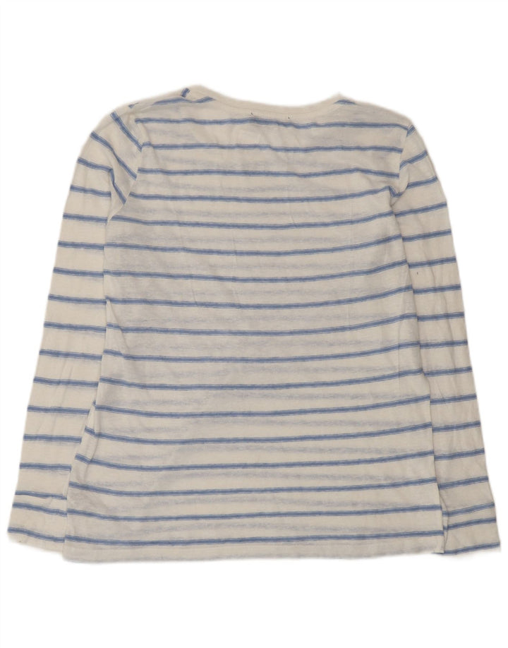 Blusa feminina Marks & Spencer UK 14 poliéster listrado branco médio