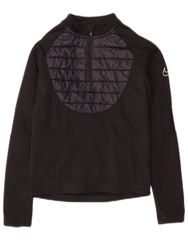 Pulôver Nike Boys Therma-Fit com decote em zíper Top de treino 8-9 anos pequeno preto
