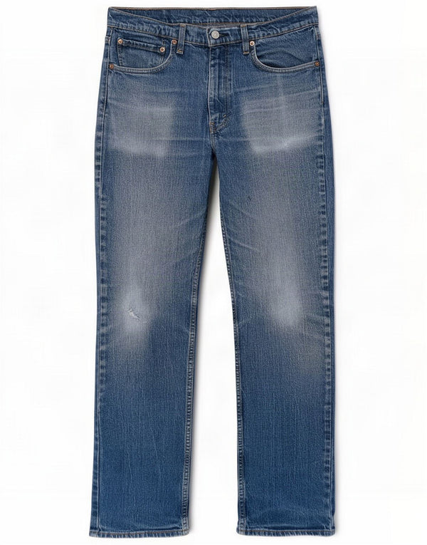 Levi's Mens 516 Jeans Straight Distressed W36 L34 Azul Algodão