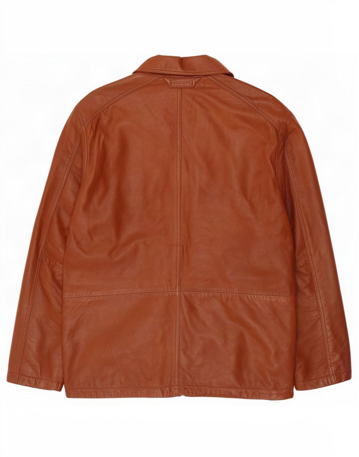 Jaqueta de couro masculina Douglas UK 40 grande marrom