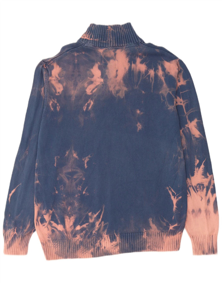 Suéter masculino TOM TAILOR com zíper e gola XL azul tie dye algodão