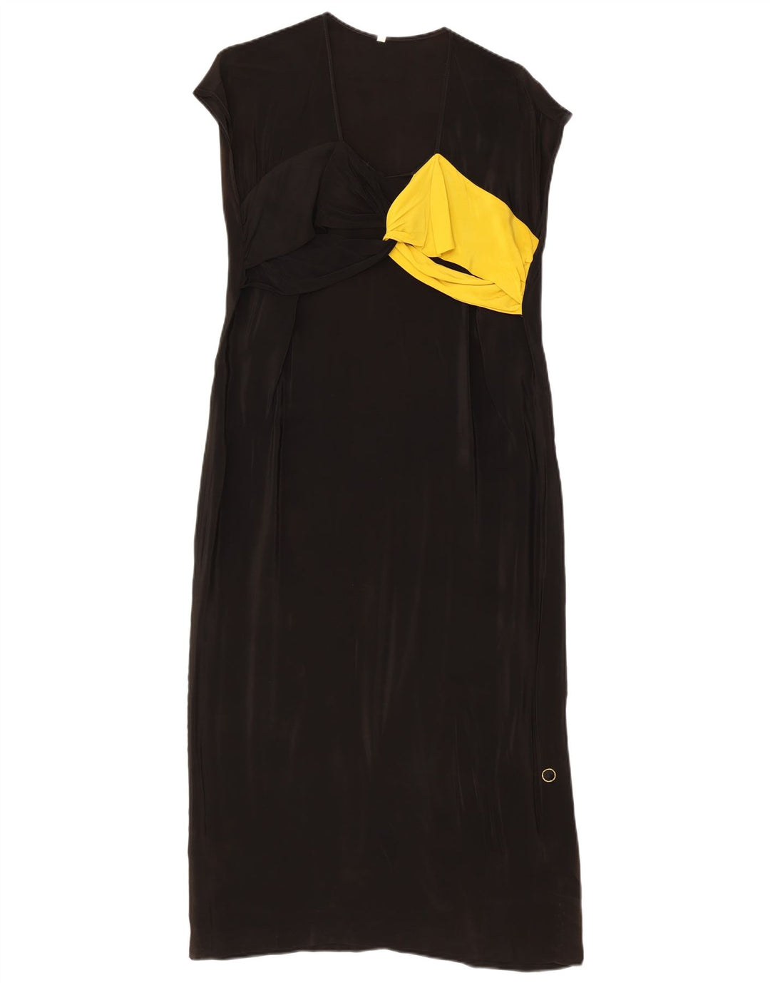 Vestido maxi feminino vintage IT 42 bloco colorido preto médio