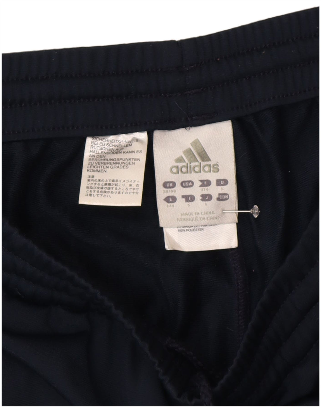Calças de treino masculinas ADIDAS UK 38/40 médio azul marinho