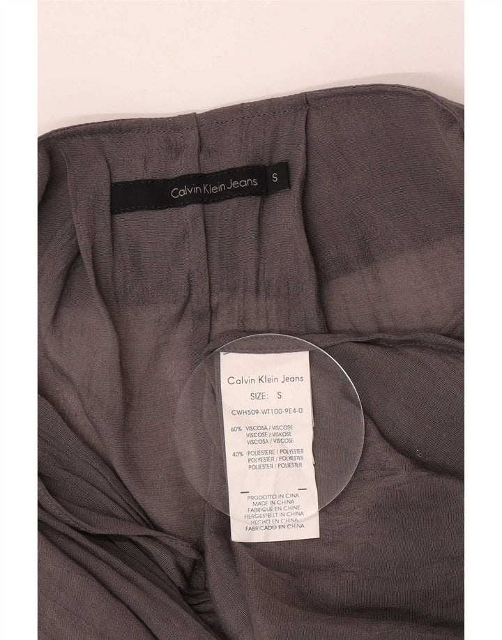 Calvin Klein Jeans Mulher Transparente Blusa Oversized Top Reino Unido 10 Pequeno Cinza