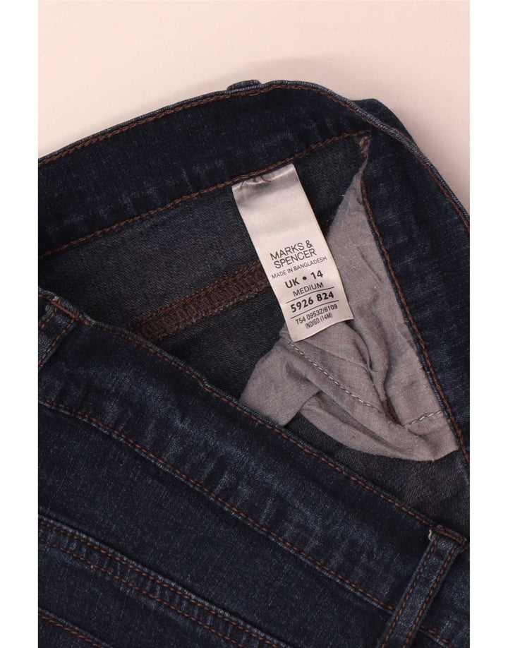 Jeans retos femininos Marks & Spencer Reino Unido 14 grande W32 L27 azul marinho