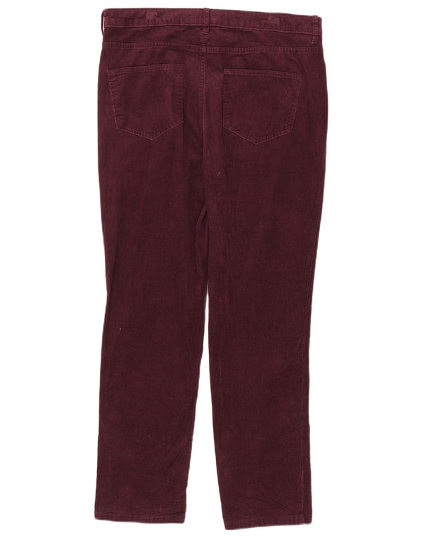 Calça feminina de veludo Marks & Spencer Reino Unido 14 grande W32 L28 Borgonha