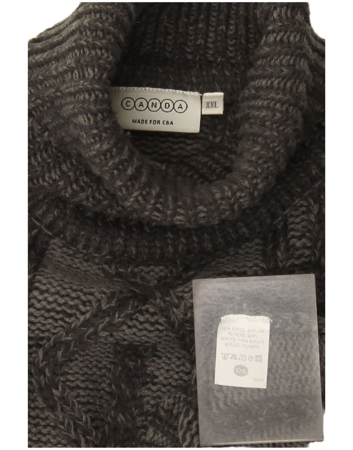 Suéter masculino Canda com gola redonda 2XL cinza Argyle/acrílico diamante