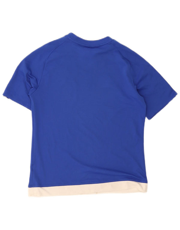 Camiseta Adidas Boys Climalite Graphic Top 13-14 Anos Azul Colorblock