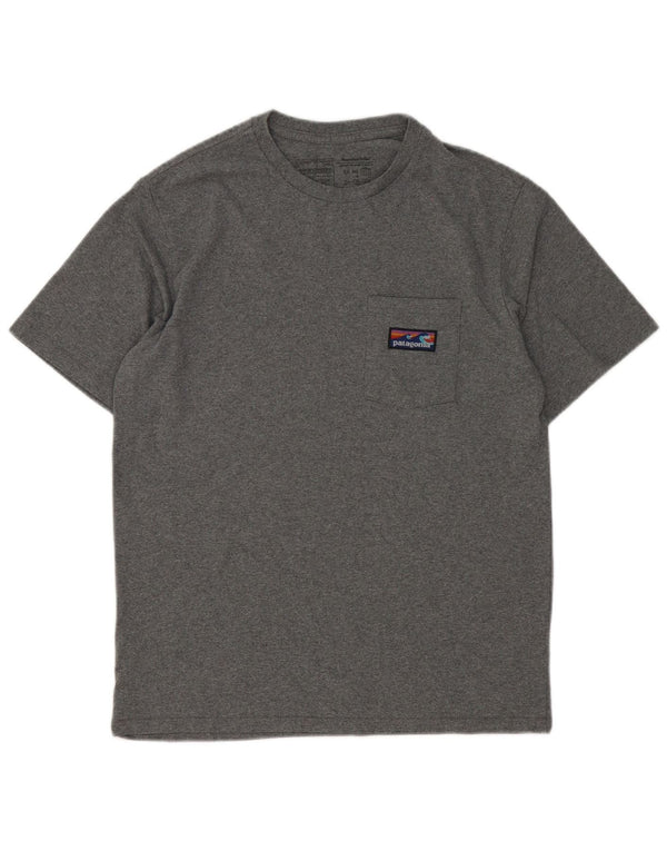 Camiseta masculina Patagonia Regular Fit Top pequeno algodão cinza