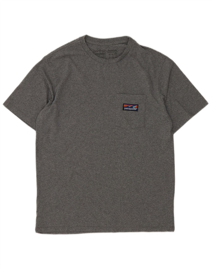 Camiseta masculina Patagonia Regular Fit Top pequeno algodão cinza