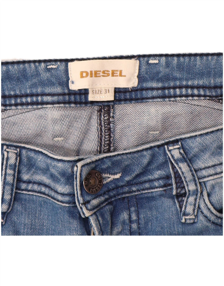 Shorts jeans masculino diesel desgastado W31 algodão azul médio