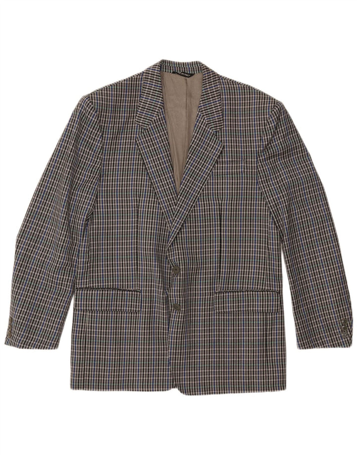 Jaqueta blazer masculina MARIO ZEGNA com 2 botões IT 52 XL cinza xadrez lã