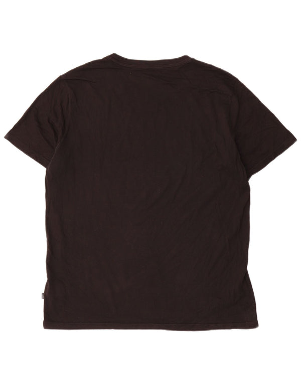 Puma Mens Graphic T-Shirt Top Médio Algodão Preto
