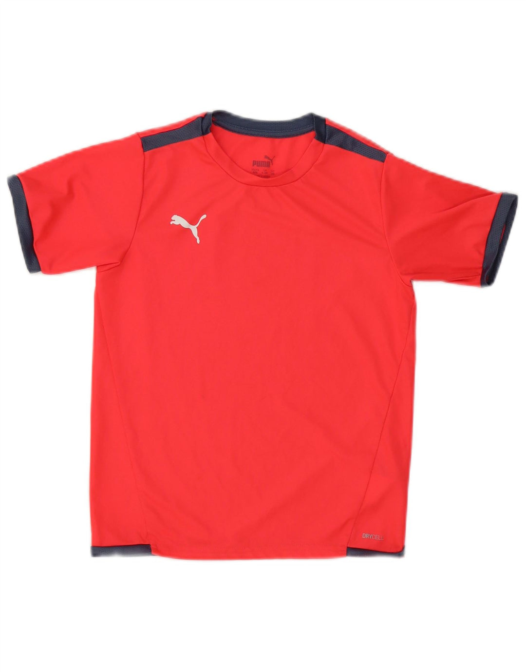 Camiseta feminina Puma 9-10 anos laranja colorblock poliéster