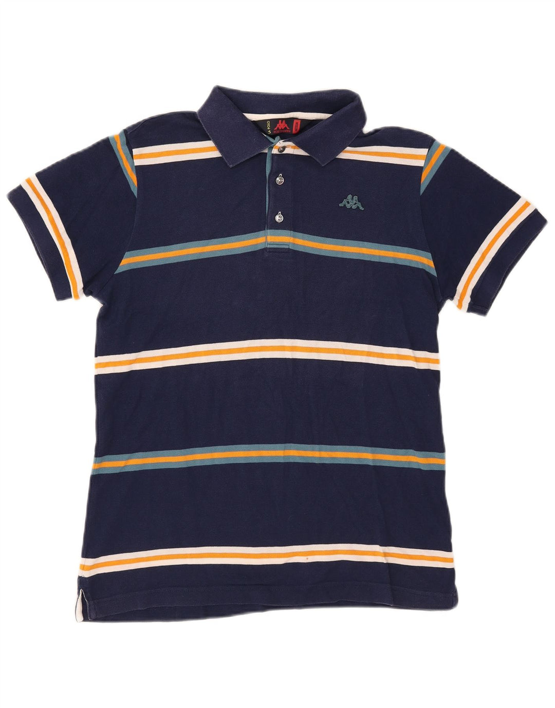 Camisa polo masculina Kappa média listrada azul marinho