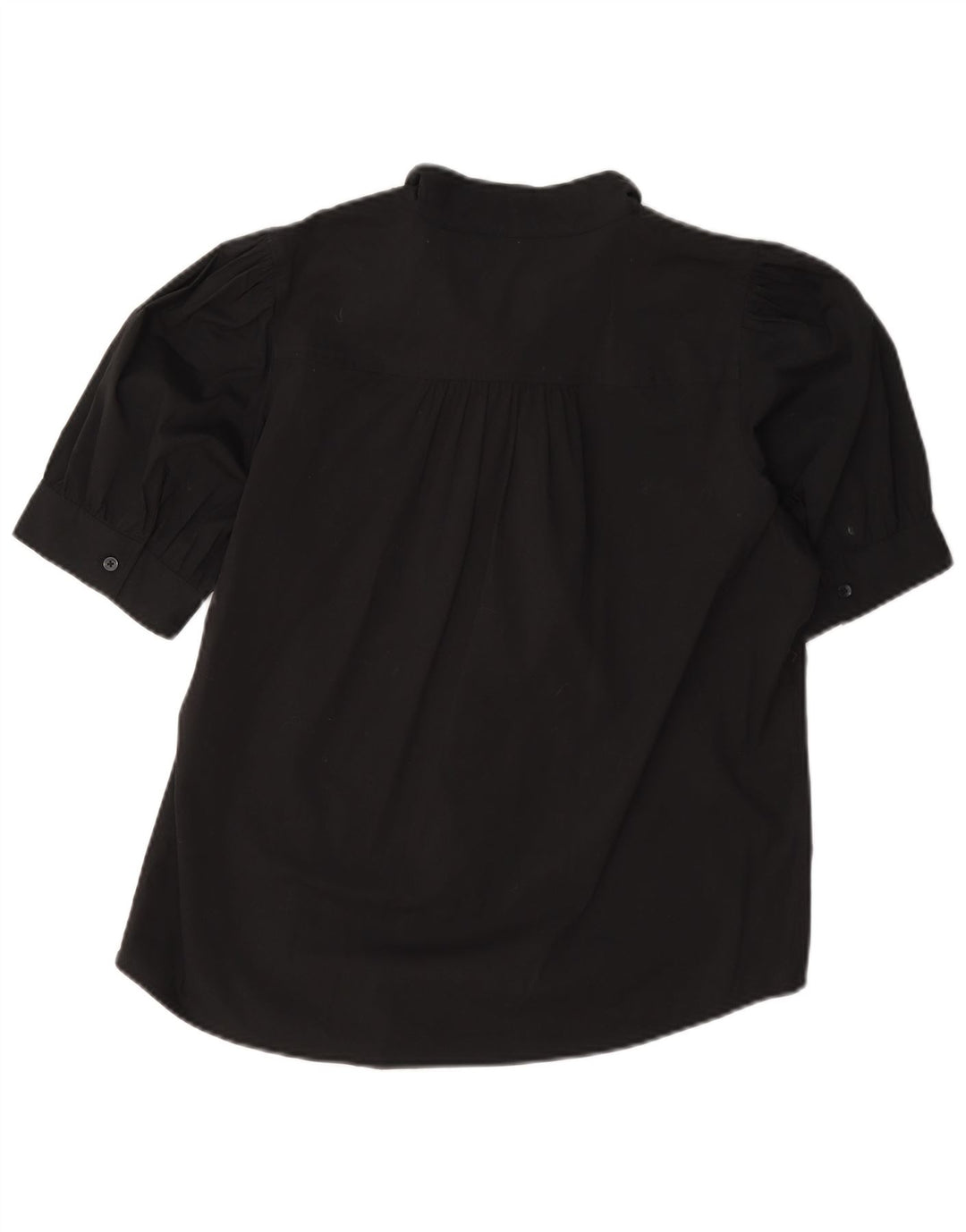 Camisa feminina de manga curta Dkny UK 10 pequena algodão preto