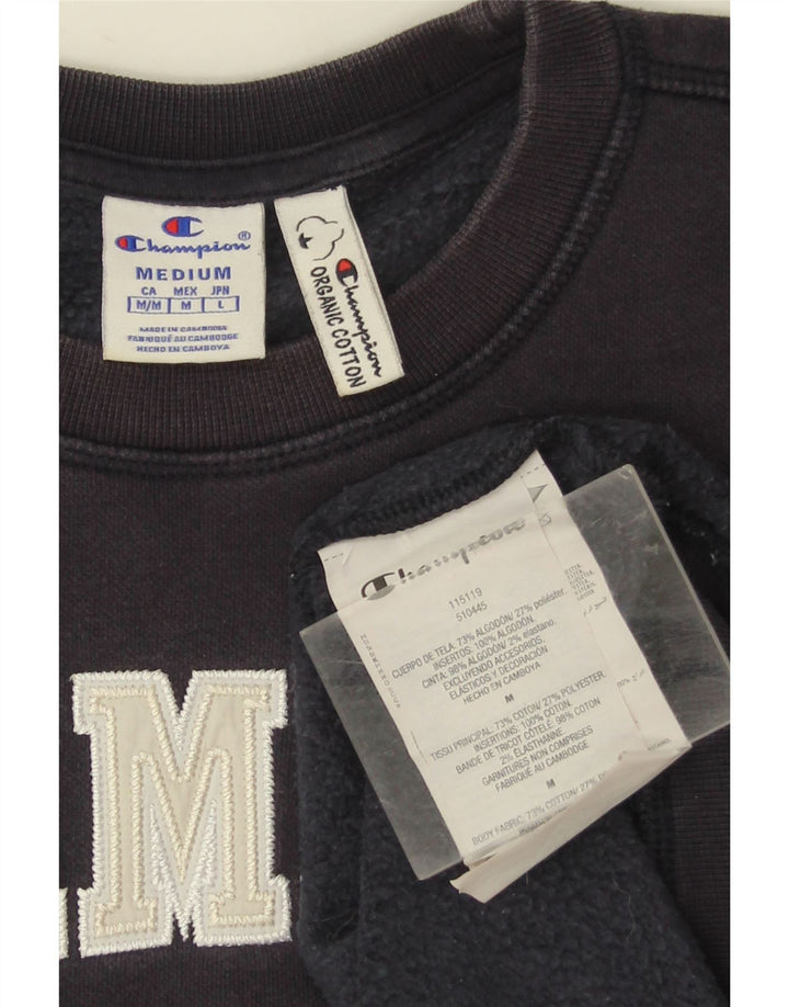 Champion masculino gráfico moletom jumper médio azul marinho algodão