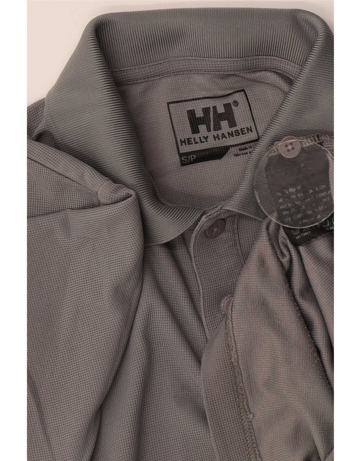 Camisa polo masculina Helly Hansen pequena cinza nylon