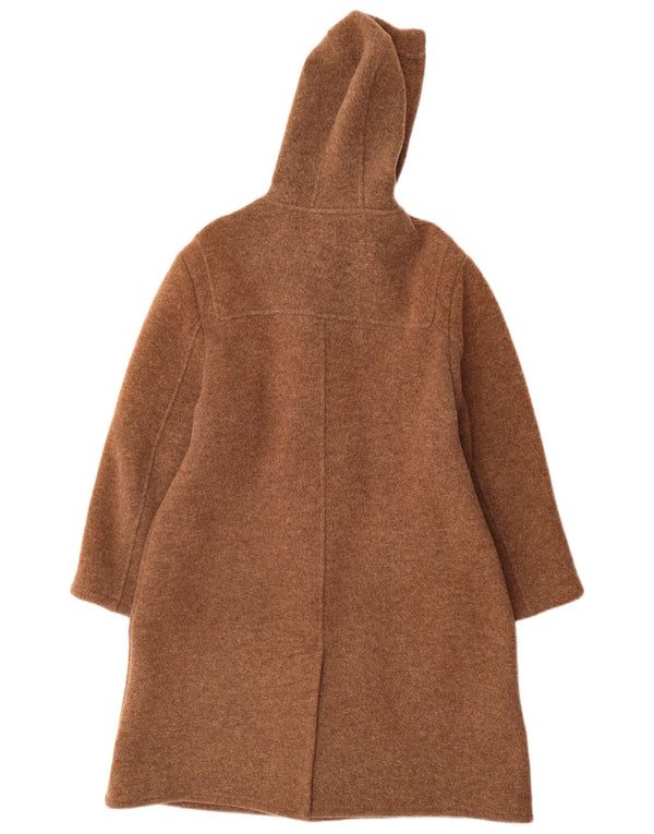 Casaco Duffle feminino com capuz Isabella G Reino Unido 14 marrom médio lã nova
