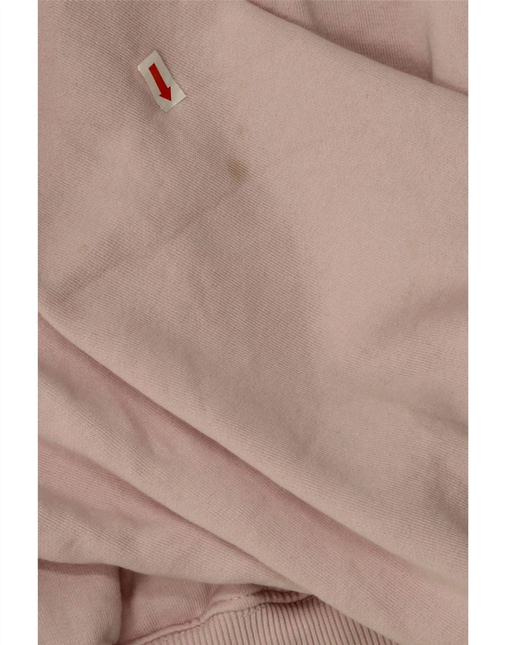 Zara Womens Crop Oversized Moletom Jumper Reino Unido 14 Médio Algodão Rosa